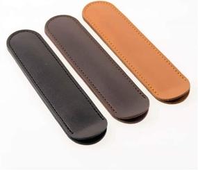 img 4 attached to Protect Your Pens in Style with the RAYNAG Set of 3 Genuine Leather Pen Sleeve Case Holders!