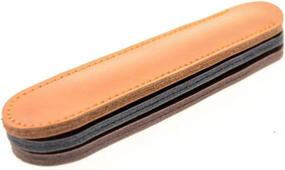 img 1 attached to Protect Your Pens in Style with the RAYNAG Set of 3 Genuine Leather Pen Sleeve Case Holders!