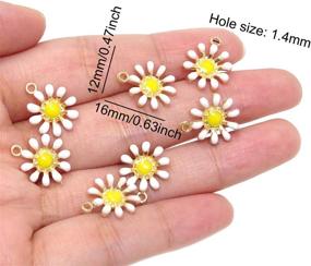 img 1 attached to 30PCS Enamel Daisy Flower Charm Pendant Set for Jewelry Making and DIY Crafts