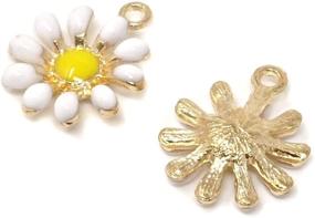 img 3 attached to 30PCS Enamel Daisy Flower Charm Pendant Set for Jewelry Making and DIY Crafts