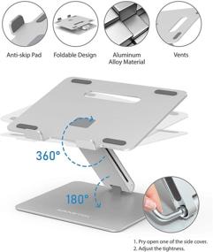 img 1 attached to 💻 AboveTEK Ноутбук-подставка: Регулируемое портативное эргономичное изделие из алюминия для ноутбуков MacBook Pro, Air, HP - Подходит для ноутбуков до 17 дюймов.
