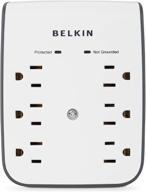 💡 enhanced belkin 6-outlet wall mount surge protector with dual usb ports: efficient 1 amp / 5 watt charging logo