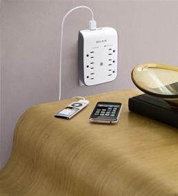 img 1 attached to 💡 Enhanced Belkin 6-Outlet Wall Mount Surge Protector with Dual USB Ports: Efficient 1 AMP / 5 Watt Charging