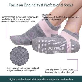 img 1 attached to 🧦 JOYNÉE Non-Slip Yoga Socks for Women with Grips - Ideal for Pilates, Barre, Dance, Hospital, Fitness (Pack of 3)