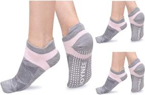 img 4 attached to 🧦 JOYNÉE Non-Slip Yoga Socks for Women with Grips - Ideal for Pilates, Barre, Dance, Hospital, Fitness (Pack of 3)