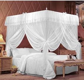 img 3 attached to Ifeles 4 Corners Bedding Curtain Canopy Netting - Ideal for Twin, Full, Queen, King (Full/Queen)
