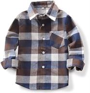 happy gogo kid girl boy long sleeve plaid flannel button down shirt logo