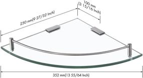 img 3 attached to Улучшите свою ванную комнату с прочной стеклянной угловой полкой KES - настенное крепление из закаленного стекла толщиной 7 мм и рельса из нержавеющей стали SUS 304 для современной матовой отделки (BGS2101A-2) 🚿