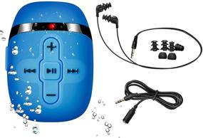 img 4 attached to 🏊 Waterproof MP3 Player for Swimming - Sewobye, Underwater 3 Meter, Blue, Shuffle Feature