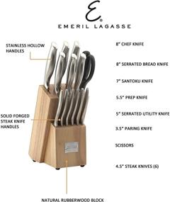 img 1 attached to Optimized for SEO: Emeril Lagasse 14-Piece Stainless Steel Knife Set with Hollow Handle