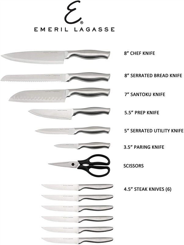 Emeril Lagasse 2 Piece Knife Set 5 Santoku 3.5 Paring Knife