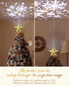 img 3 attached to 🎄 Enhance Your Christmas Tree with the Glittery Koicaxy Christmas Tree Topper & Lighted Snowflake Projector!
