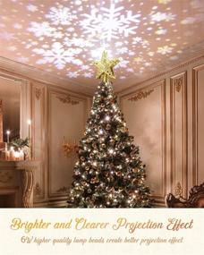 img 2 attached to 🎄 Enhance Your Christmas Tree with the Glittery Koicaxy Christmas Tree Topper & Lighted Snowflake Projector!