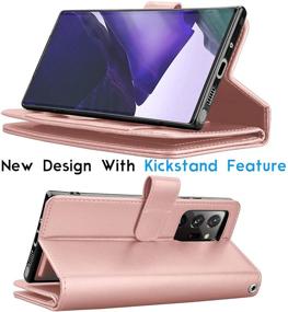 img 1 attached to 🌹 Samsung Galaxy Note20 Ultra Case - Luxury PU Leather Wallet Cover with Card Slots & Detachable Magnetic Hard Case - Rose Gold