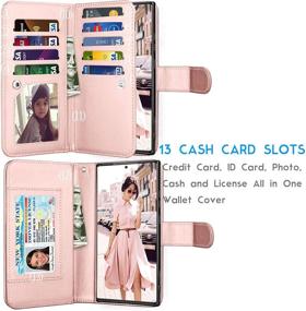 img 3 attached to 🌹 Samsung Galaxy Note20 Ultra Case - Luxury PU Leather Wallet Cover with Card Slots & Detachable Magnetic Hard Case - Rose Gold