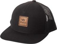 🧢 rvca men's adjustable snapback curved brim trucker hat: stylish versatility for the modern man logo