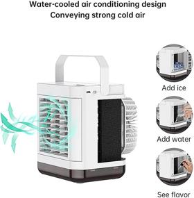 img 1 attached to 🌬️ Portable Air Conditioner: Rechargeable Desktop Fan with 3-speed, Cordless Personal Cooling Device for Home, Bedroom, Office, Camping Tent