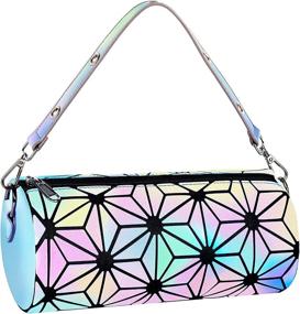 img 4 attached to 🔷 Geometric Luminous Shoulder Bag for Women, Adjustable Strap Crossbody Handbag with Holographic Reflective Design - MATEIN Fashion, Ideal Birthday Gift, Blue