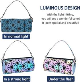 img 3 attached to 🔷 Geometric Luminous Shoulder Bag for Women, Adjustable Strap Crossbody Handbag with Holographic Reflective Design - MATEIN Fashion, Ideal Birthday Gift, Blue