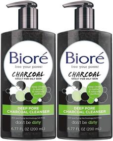 img 2 attached to Biore Deep Pore Charcoal Cleanser, 6.77 fluid ounces - Set of 2