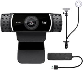 img 4 attached to 📸 Logitech C922 Pro Stream Webcam + Knox Gear Holder, Light Stand, and USB Hub (3-in-1 Bundle)
