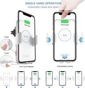 img 2 attached to 📱 DAYEDZ Wireless Car Charger with QC3.0 Fast Charger | 15W Qi Charging Air Vent Mount for iPhone/Samsung | White/Silver