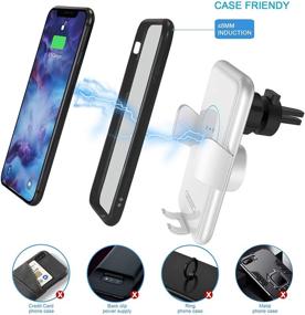 img 1 attached to 📱 DAYEDZ Wireless Car Charger with QC3.0 Fast Charger | 15W Qi Charging Air Vent Mount for iPhone/Samsung | White/Silver