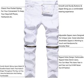 img 2 attached to Street-Style Ready: Ripped Distressed Destroyed Skinny Fit Denim Pants for Boys