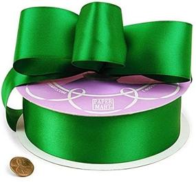 img 2 attached to 🎀 Premium Emerald Double Face Satin Ribbon - 1 1/2" x 50 Yards Classic Craft Ribbon