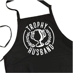 img 4 attached to 🔥 ApronMen Trophy Husband BBQ Grill Apron: Adjustable & Stylish One-Size Apron for Men