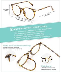 img 3 attached to 👓 GY1688 Gaoye Blue Light Blocking Glasses - Retro Round Eyewear Frame for Women and Men, Anti UV400 Computer Glasses