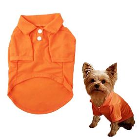 img 4 attached to 🐶 Fstrend Dog Shirts: Stylish Cotton Polo Shirt for Dogs and Cats in Vibrant Orange (Size M)