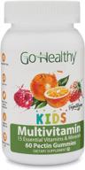 🌟 конфеты go healthy kids мультивитамины: вегетарианские, кошерные, халяльные - повышают иммунную поддержку с витамином c, d3 и цинком - 60 шт, 30 порций. логотип