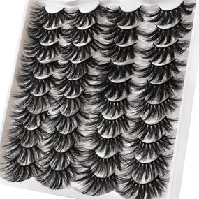 img 3 attached to 🔥 JIMIRE 20 Pairs False Eyelashes | 25MM 4 Styles Mixed Fake Lashes | Fluffy Long Dramatic 3D Volume Faux Mink Lashes Pack