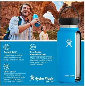 img 3 attached to 🌊 Hydro Flask Water Bottle: Stainless Steel, Reusable, Vacuum Insulated - Wide Mouth & Leak Proof Flex Cap