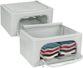 img 2 attached to 📦 Sorbus Storage Bins Boxes: Foldable Stackable Organizer Set with Clear Window & Carry Handles for Bedroom Closet Organization