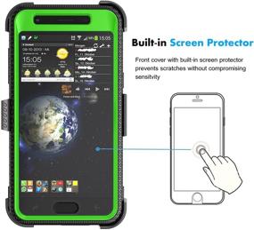 img 1 attached to Njjex Galaxy J7 Refine Case with Screen Protector, for Samsung J7 2018/J7 Star/J7 V 2nd/J7 Aura/J7 Top/J7 Crown/J7 Eon/J7 Aero - Green, Swivel Holster Belt Clip, Kickstand, Phone Cover by Nbeck