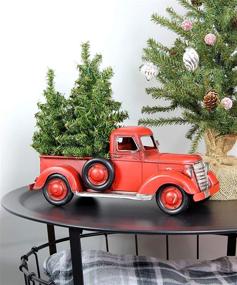 img 1 attached to AuldHome, набор из 3-х штук 8-дюймовых миниатюрных рождественских елок с ветками канадской сосны - праздничное украшение для стола для лучшей оптимизации поиска