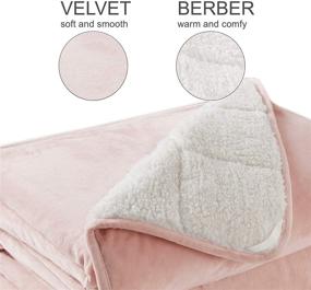 img 1 attached to 🧸 Kids Weighted Sherpa Blanket Throw by Degrees of Comfort - Dual-Sided Fuzzy Soft Sherpa & Velvet Plush Fleece - Ideal Weighted Throw for Individuals (60-80lbs) - Twin Bed, Sofa - Blush, 41x60 - 7 lbs