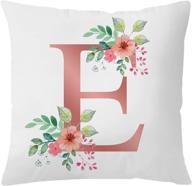 uini alphabet e throw pillow cover - soft velvet flower cushion cover for bed sofa couch (1pc) логотип