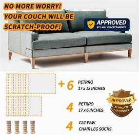 img 1 attached to 🐱 10 Pack Cat Scratch Deterrent Tape - Anti Scratch Furniture Protectors from Cats, Self Adhesive Clear Plastic Cat Couch Protector for Sofa, Door - (6 pcs 17" L 12" W + 4 pcs 17" L 6" W)