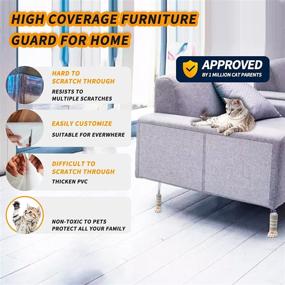 img 3 attached to 🐱 10 Pack Cat Scratch Deterrent Tape - Anti Scratch Furniture Protectors from Cats, Self Adhesive Clear Plastic Cat Couch Protector for Sofa, Door - (6 pcs 17" L 12" W + 4 pcs 17" L 6" W)