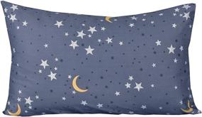 img 1 attached to 🌙 Moon and Stars Kids 100% Cotton Twin Bed Sheet Set with Flat Sheet, Fitted Sheet, and Pillowcase - Twin Size, Stars Design