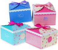 🎁 premium treat boxes with ribbons for christmas, weddings, birthdays – pack of 20 | 5.7x5.7x3.5 inches logo