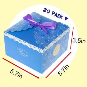 img 1 attached to 🎁 Premium Treat Boxes with Ribbons for Christmas, Weddings, Birthdays – Pack of 20 | 5.7x5.7x3.5 inches