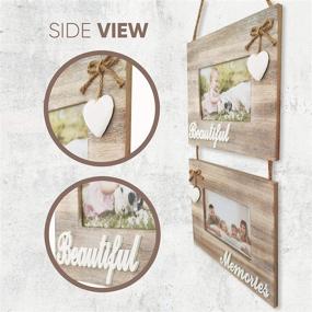 img 2 attached to 🎄 Rustic Double Hanging 4x6 Farmhouse Christmas Picture Frames - Beautiful Memories, Inspiring and Delightful Packaging, Decorative Photo Frame Collage for Shabby Chic Whitewash Style Wood Décor