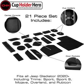 img 2 attached to CupHolderHero Fits Jeep Gladiator Accessories 2020-2022 Premium Custom Interior Non-Slip Anti Dust Cup Holder Inserts