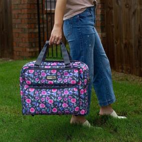 img 3 attached to 🧵 Mary Deluxe Universal Floral Sewing Machine Case - Portable Cover Tote Bag for Brother, Singer & Most Machines - Carrying Travel Storage Carrier Supply Organizer for Accessories