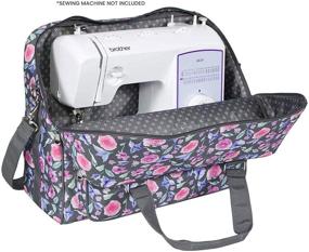 img 4 attached to 🧵 Mary Deluxe Universal Floral Sewing Machine Case - Portable Cover Tote Bag for Brother, Singer & Most Machines - Carrying Travel Storage Carrier Supply Organizer for Accessories