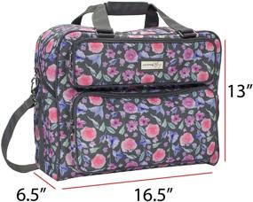 img 1 attached to 🧵 Mary Deluxe Universal Floral Sewing Machine Case - Portable Cover Tote Bag for Brother, Singer & Most Machines - Carrying Travel Storage Carrier Supply Organizer for Accessories